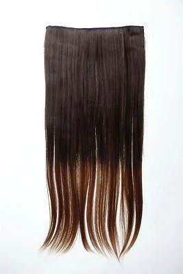 WIG ME UP Extension Haarverlängerung Clip-In 5 Clip glatt zweifarbig Ombre Braun 60cm lang