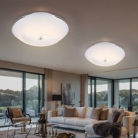 Deckenleuchte Wohnzimmerleuchte Deckenlampe Led Glas Opal Kristall Chrom 2Er Set