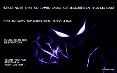 Pokemon Cards 1x JUMBO OVERSIZED HUGE BIG EMPTY TOPLOADER + SLEEVE + BAG TCG  | eBay
