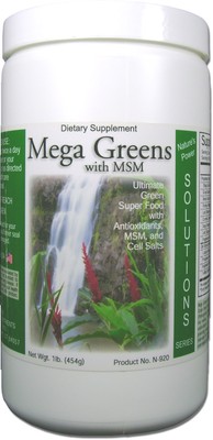 Mega Greens with MSM, Natural Supplement, Super Greens, Health Improvement 16 oz