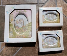 Vintage NOS Loui Michel Cie Lot of 3 Baby Porcelain Picture Frames Nursery