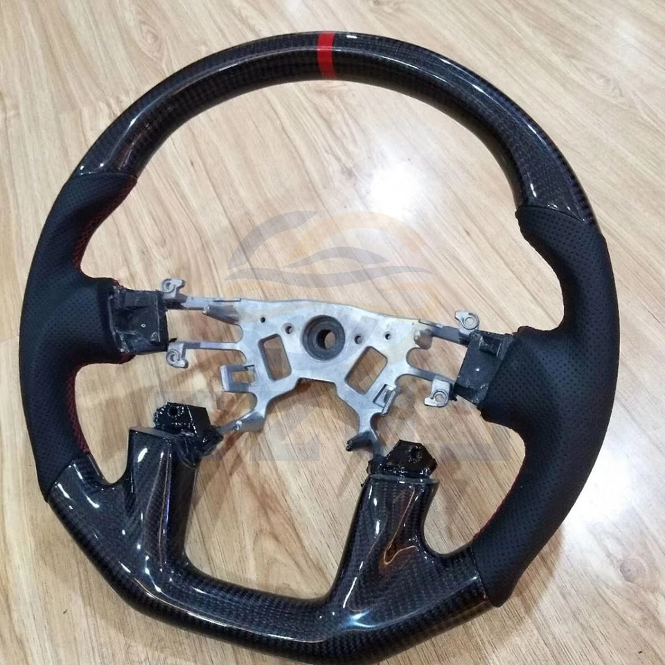 Volante de fibra de carbono real para Nissan Titan ARMADA 2013-2017 con calefacción Foto 3 de 4