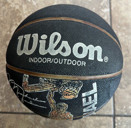 Vtg Michael Jordan Wilson Basketball Rare Last Bilt Vintage Black Chicago Bulls - Picture 3 of 8