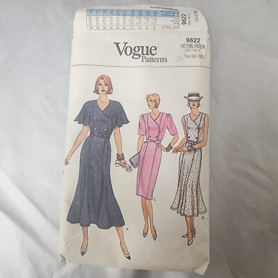 Vogue Patterns, 9622, Womens fitted dress sleeved or sleeveless, 1986