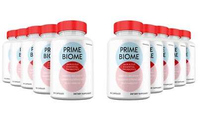 Prime Biome Supplement for Healthy Skin and Gut, Advanced Max Strength (10 Pack)