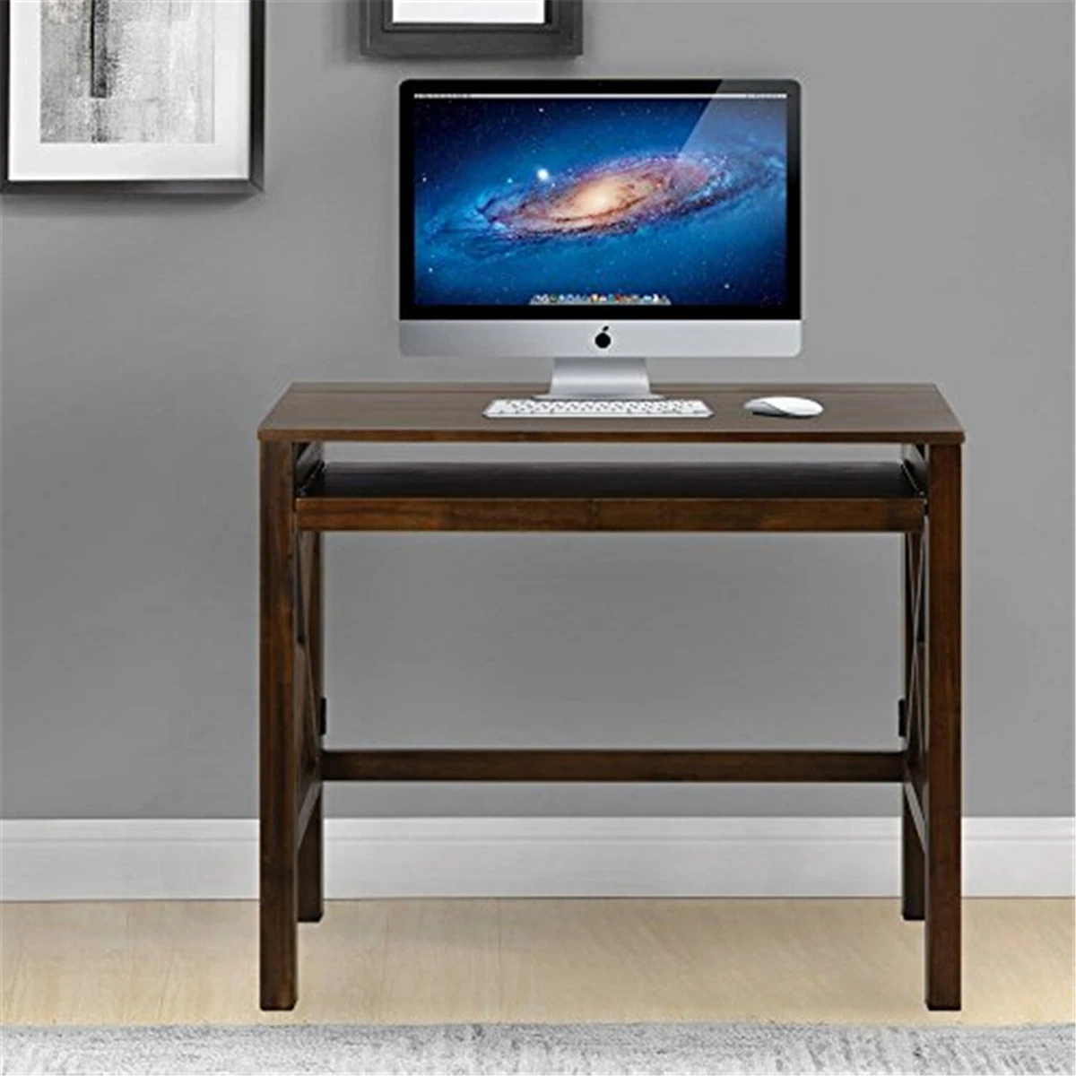 Casual home warm brown cheap solid wood folding desk