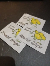Moist Towelettes Wet Nap Wipe, Individual Wrapped, Lemon-scented ~ 50 Pack