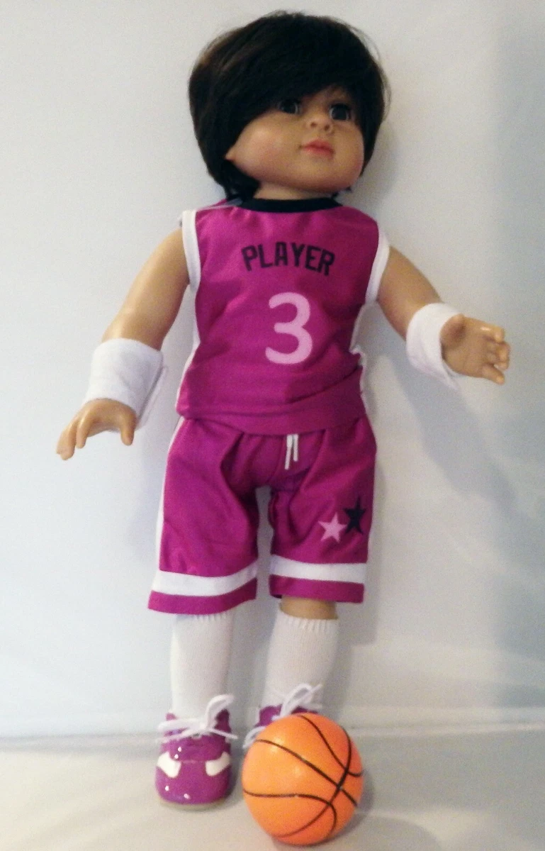 Hot Pink Basketball Uniform Ball 6 Pc Set Fits 18in American Girl Dolls Sale