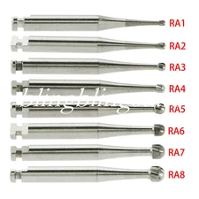 8 Types Dental Round Carbide Bur for Low Slow Speed Latch Type RA 1# - 8# Burs