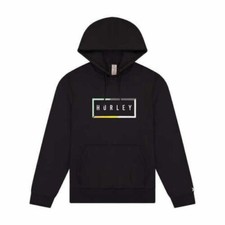 NWT Hurley Men s Graphic Fleece Lined Pullover Hoodie Black Size L 80 DD035