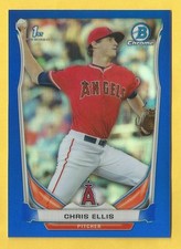 2014 Bowman Draft Baseball Chris Ellis Rookie Blue Refractor Angels 002/399