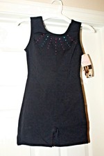 Freestyle Danskin Girls Unitard BikeTard Athletic Gym Wear Colored Rhinestones