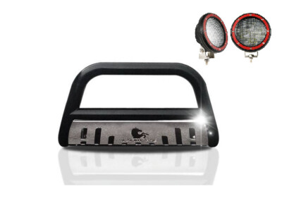 Black Horse Bull Bar Push Bar w/Skid Black w/5.3''LED fit 2008-2011 Mazda Tribute