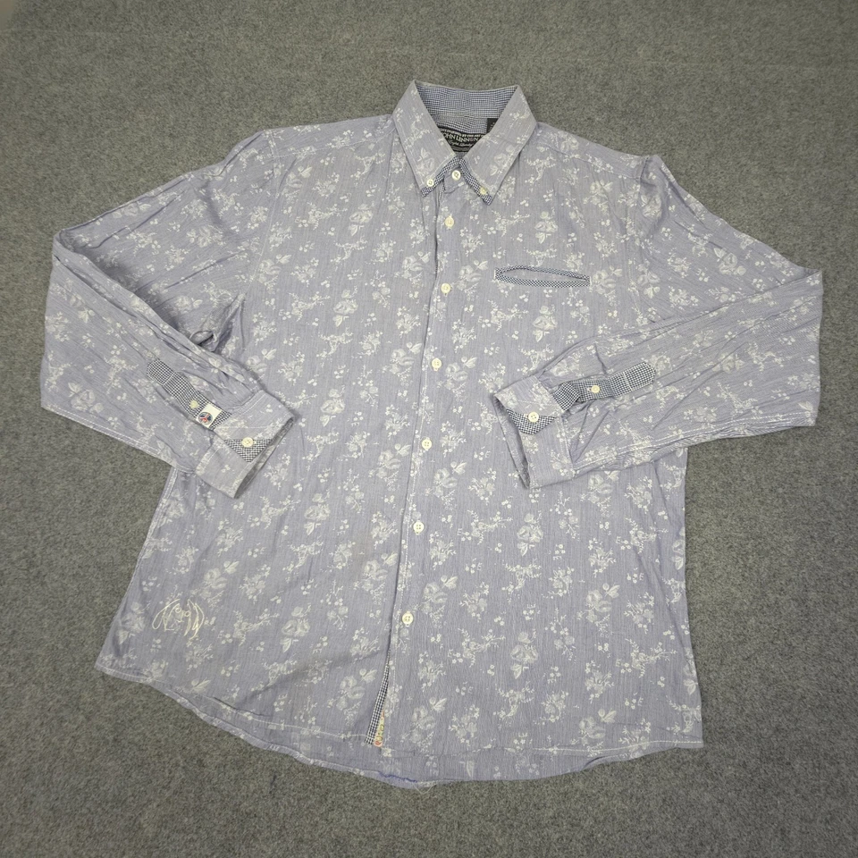 John Lennon Shirt Men LARGE Blue English Laundry Long Sleeve Button up Size L - image 4 of 4