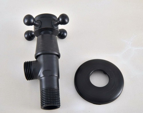 1 pieza grifo de latón frotado con aceite negro válvula de cierre angular 1/2" macho Qav349 - Imagen 7 de 7