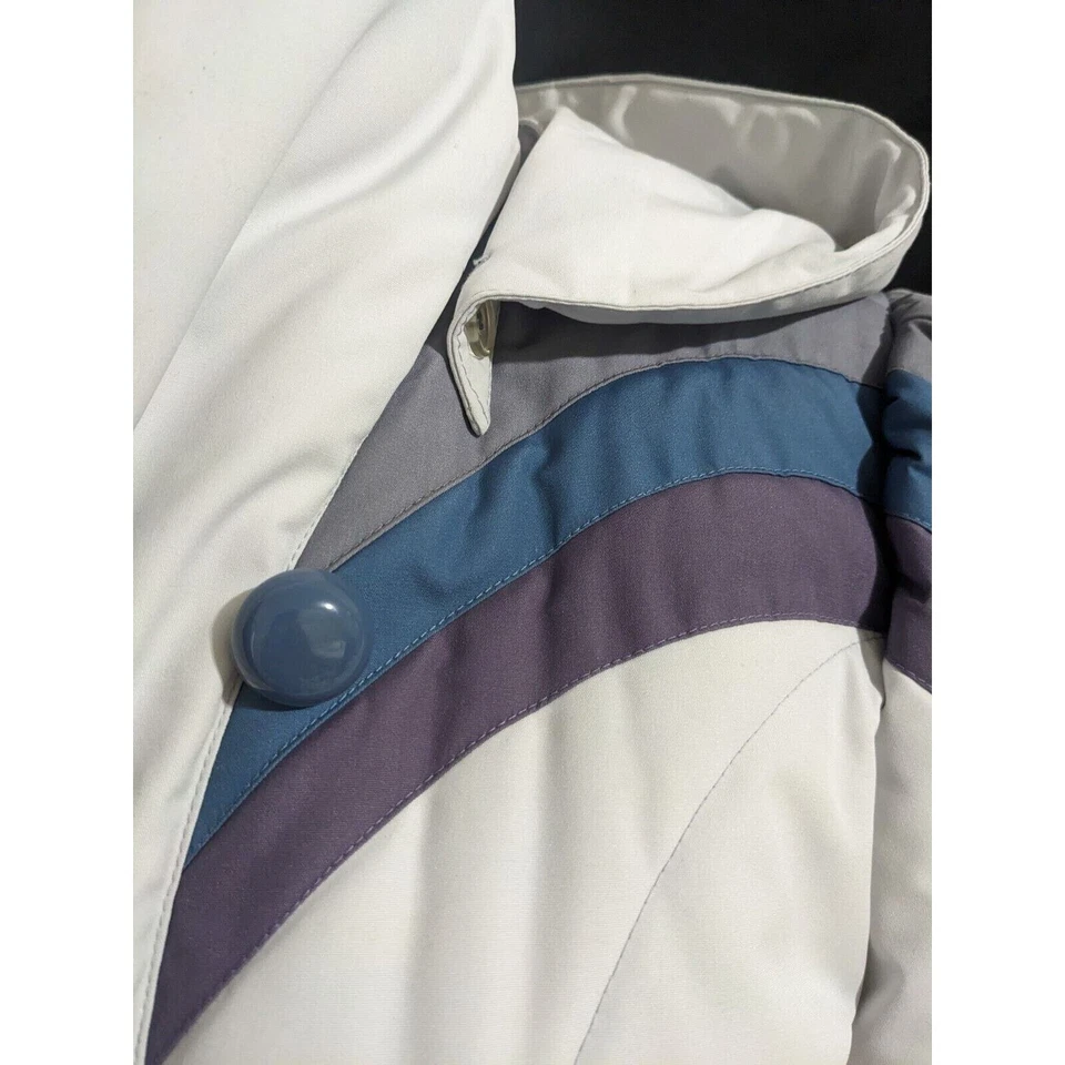 Chaqueta de calle Mulberry vintage para mujer mediana púrpura azul invierno con capucha años 90 Foto 2 de 4