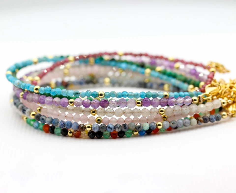 Edelstein Armband, Echtschmuck, Vergoldet 925 Silber, Geschenk, Valentinstag - Bild 4 von 4