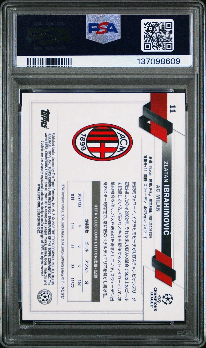 Zlatan Ibrahimovic 2022-23 Topps Chrome Japan Orange /25 PSA 10