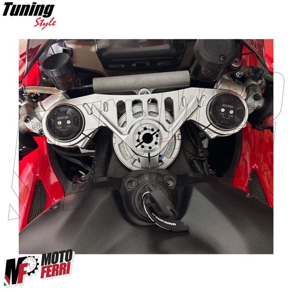 MF8883 Piastra Sterzo Racing Ducati Panigale V4 V4S V4R Argento da 2018 a 2024 - Immagine 2 di 4