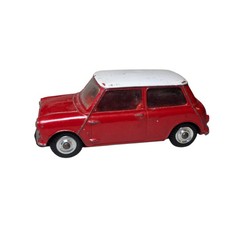 Vintage Corgi BMS Mini Cooper S Red Car White Top Diecast Metal 2.75" UK
