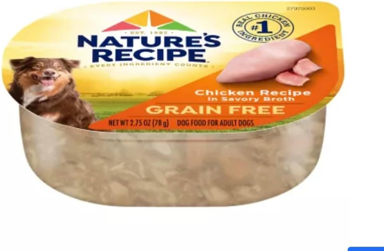 Nature'S Recipe Grain Free Chicken Recipe in Savory Broth Wet Dog Food, 2.75 Oz.