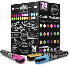 Chalk Markers - Pa of 24, 6mm Reversible Tips - Liquid