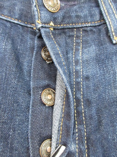 Jeans 7 For All Mankind Uomo 31x34 Standard Distressed Denim Bottoni Pantaloni Fly - Foto 6 di 23