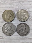 1963 1952 1953 D Franklin Silver Half Dollars Mixed Lot Of 4 Coins