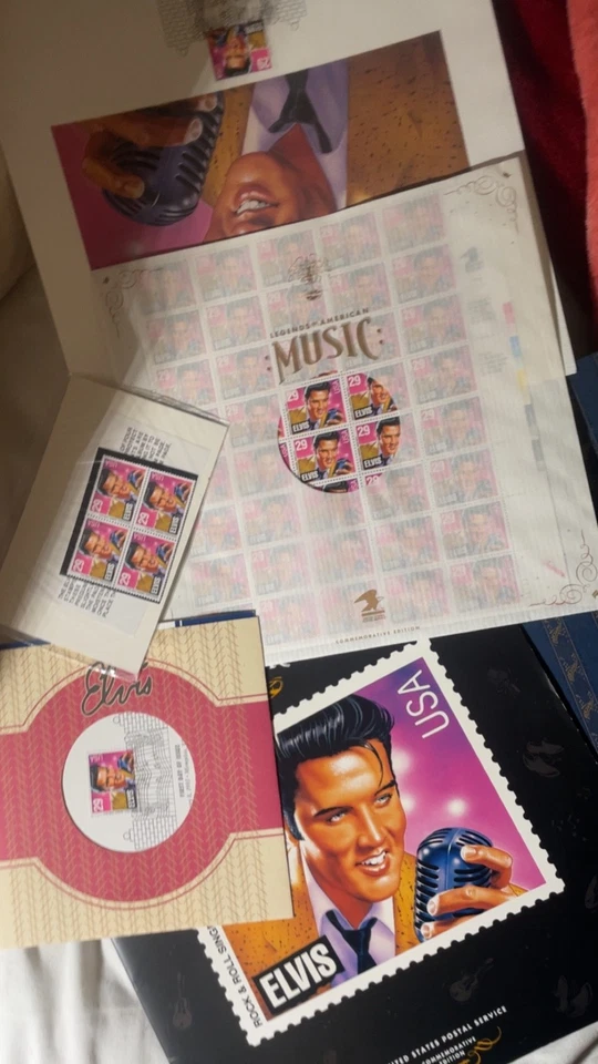 Elvis Presley stamp book with stamp sheet  - Image 2 of 2