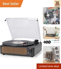 Vintage Record Player with Built-in Bluetooth & Speakers – 3-Speed Phonograph