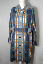 NWOT Cabi Highclere Trench Coat Jacket Blue Modern Plaid #6248 Sz M Sold Out