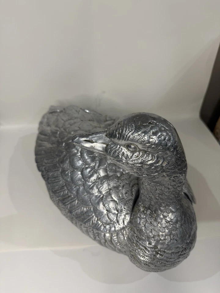 Juego de servir pato de aluminio Arthur Court vintage - 1978 - cuenco y cucharón - marcado Foto 2 de 4