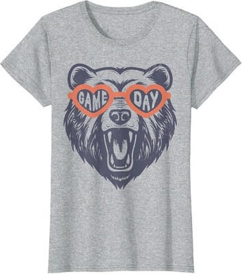 Funny Game Day Bear Retro Vintage Ladies' Crewneck T-Shirt
