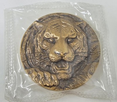 60 mm Shanghai Mint Bronze Medallion w/ Tiger from Chinese Zodiac Series