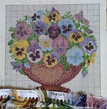 Elizabeth Bradley tapestry chart 'Pansies'