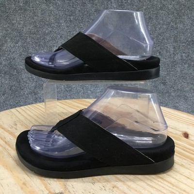Spenco Sandals Womens 7 Flip Flop Black Toe-Post Comfort Casual Low Top Flats