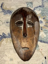 Vintage Carved Wood Lega Tribal Mask Republic of Congo 12 1/12 x 7 1/2
