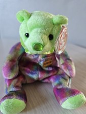 TY Beanie Baby August (Neck Ruffle) Birthday Bear With Tag Prtotector