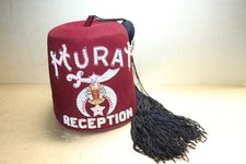 Vintage jeweled Freemason Shriner FEZ hat Murat Reception VERY ORNATE