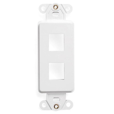 Leviton White 2-Port Decora Quickport Insert Platform Wallplate Cover 41642-W