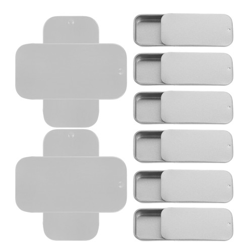 12 Pcs Sliding Cover Storage Box Slide Top Tin Containers Small Boxes - Picture 5 of 12