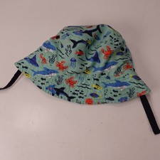 Boys Reversible Ocean Animal Print Bucket Hat Size Small Cotton Polyester