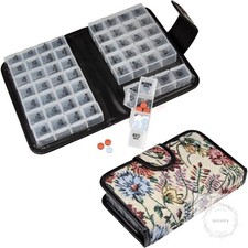 Floral Pill Case Box, 14 Day Pill Holder Pill Container  Medication Organizer