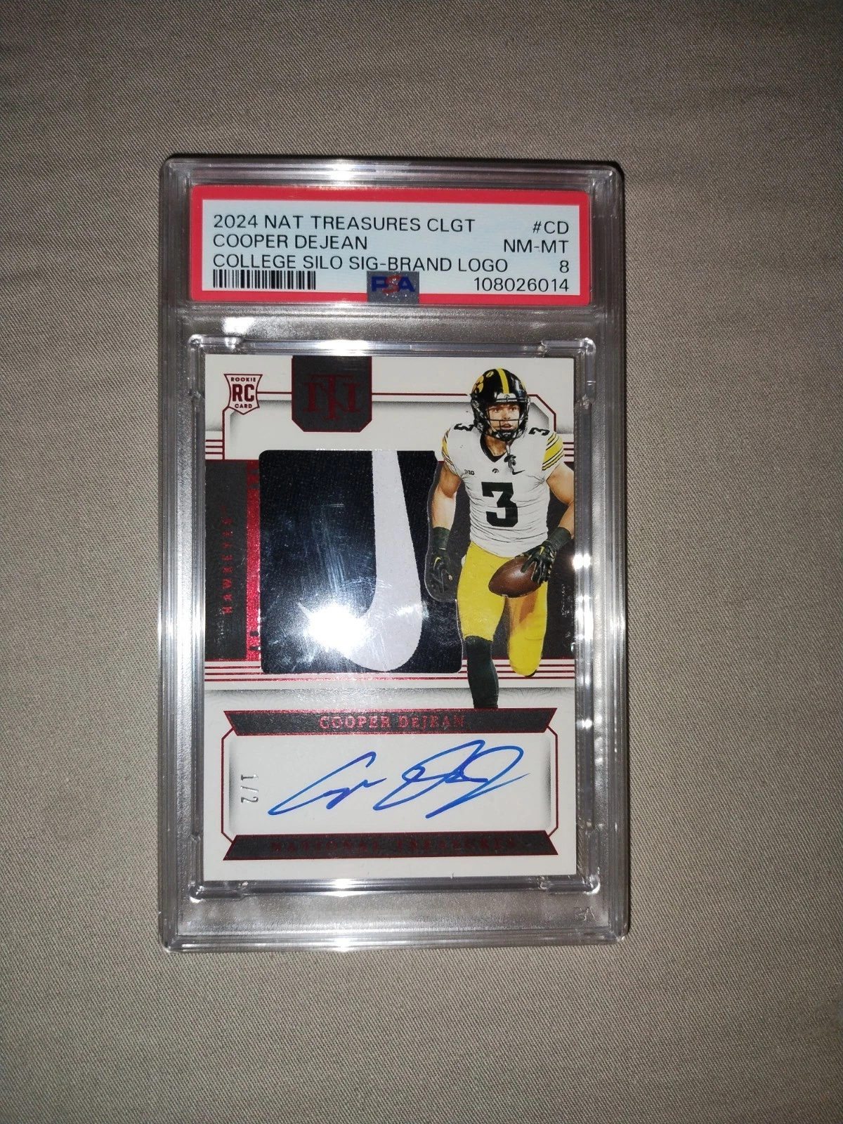 Cooper DeJean Panini National Treasures Collegiate College Silhouettes Signatures #CD Brand Logo