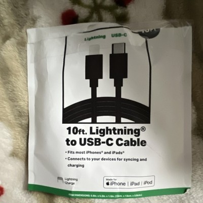 TopTech 10ft compatible to Apple devices USB-C Charging & Data Sync Cable 