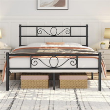 Struttura Letto Matrimoniale in Ferro Battuto a Doghe 160 X 200 Cm Testiera Eleg