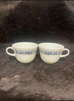 Old Town Corning Ware Pyrex Kaffee Tee Tasse USA blaue Zwiebel sehr guter Zustand x2