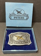 1975 PETERS Remington Ammunition Flying Duck Belt Buckle In Original Box