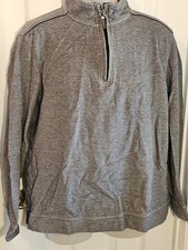 Tasso Elba Sweater Sweatshirt Medium 100 Cotton Long Sleeve 1/4 Zip Pullover