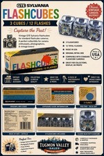 Vintage GTE Sylvania Flashcubes 3 Cubes 12 Flashes Camera Flash Bulbs NOS USA